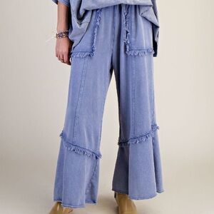 💕 Coming Soon! Easel Stylish Blue Wide-Leg Pants